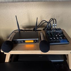 Yamaha mg06x mixer with w 2 wireless microphone karaoke setup