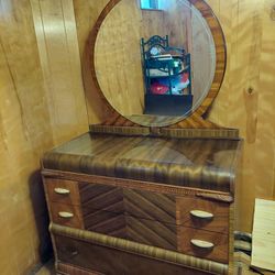 Vintage 1940'S  Dresser, Headboard &bed Frame &chair