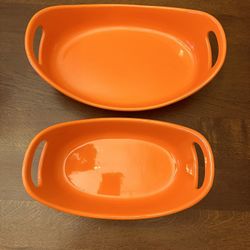 NEW Rachael Ray Stoneware Ceramic Oval Baker Set; 1.25-Quart and 2.25-Quart Bubble & Brown Oval Baker Set