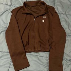 Brown Alo Crop Top Jacket