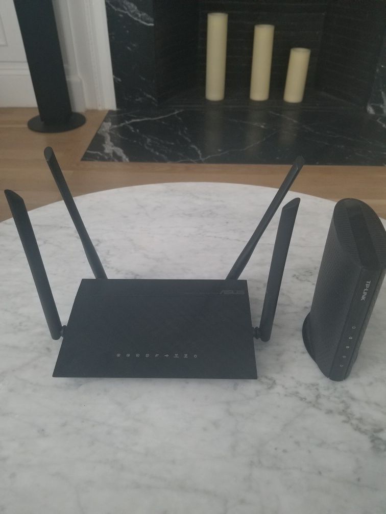 TP Link Docsis 3.0 cable modem, Asus 5G wifi router