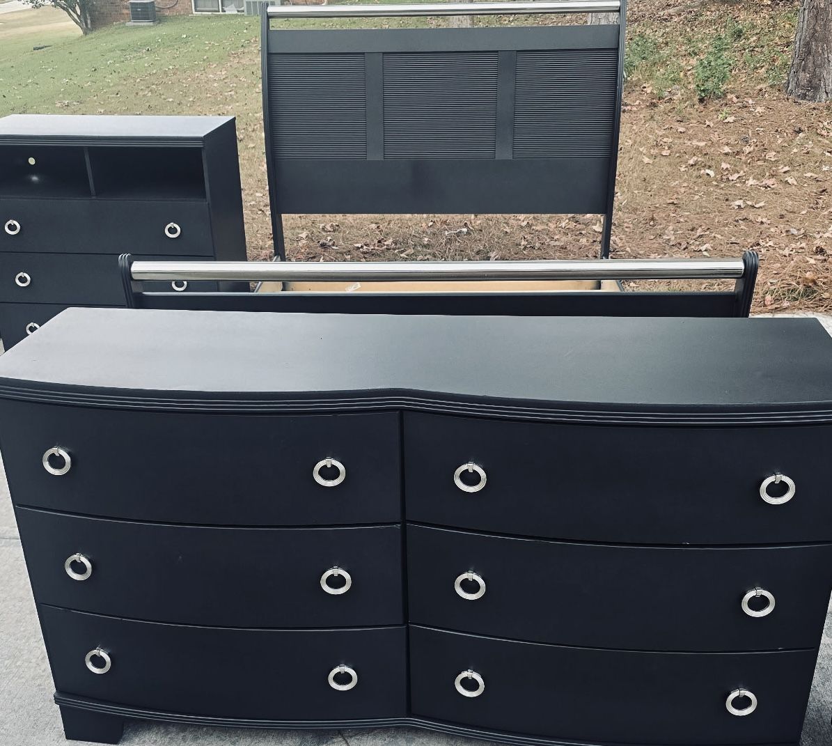 3 Piece Bedroom Set Black Free Delivery