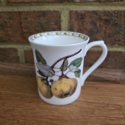 Queen's Fine Bone China Mug in the  "Hooker's Fruit" Pattern - Quinces