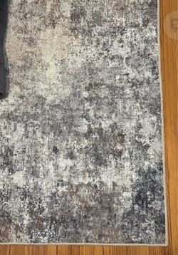 Abstract Area Rug Gray and Cream 81" L x 58.5"W