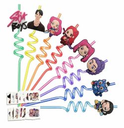 Demon Movie Hunters Party Kit - 24 ReusableColorful Spiral Straws