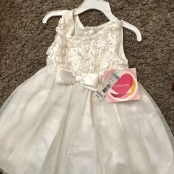 Girls White Party Dress 