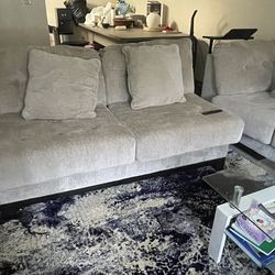 Gray couch for sale and table ASAPP