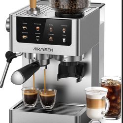 AIRMSEN Barista Plus Espresso Machine w/ Grinder — New in Box
