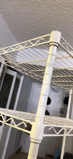 White Wire Shelving Unit on Wheels