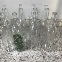 12 Glass Bottles For Decoration 