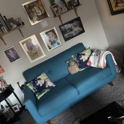 Leather Recliner With USB and Retro Couch