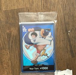 Dodgers Luffy one piece promo card