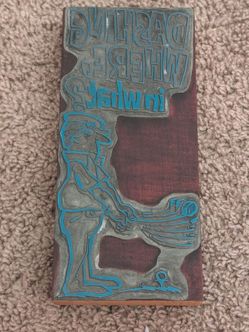 Vintage Dashing WHERE? in What?Golfing 8¼" x 3¾" Letterpress Printing Plate