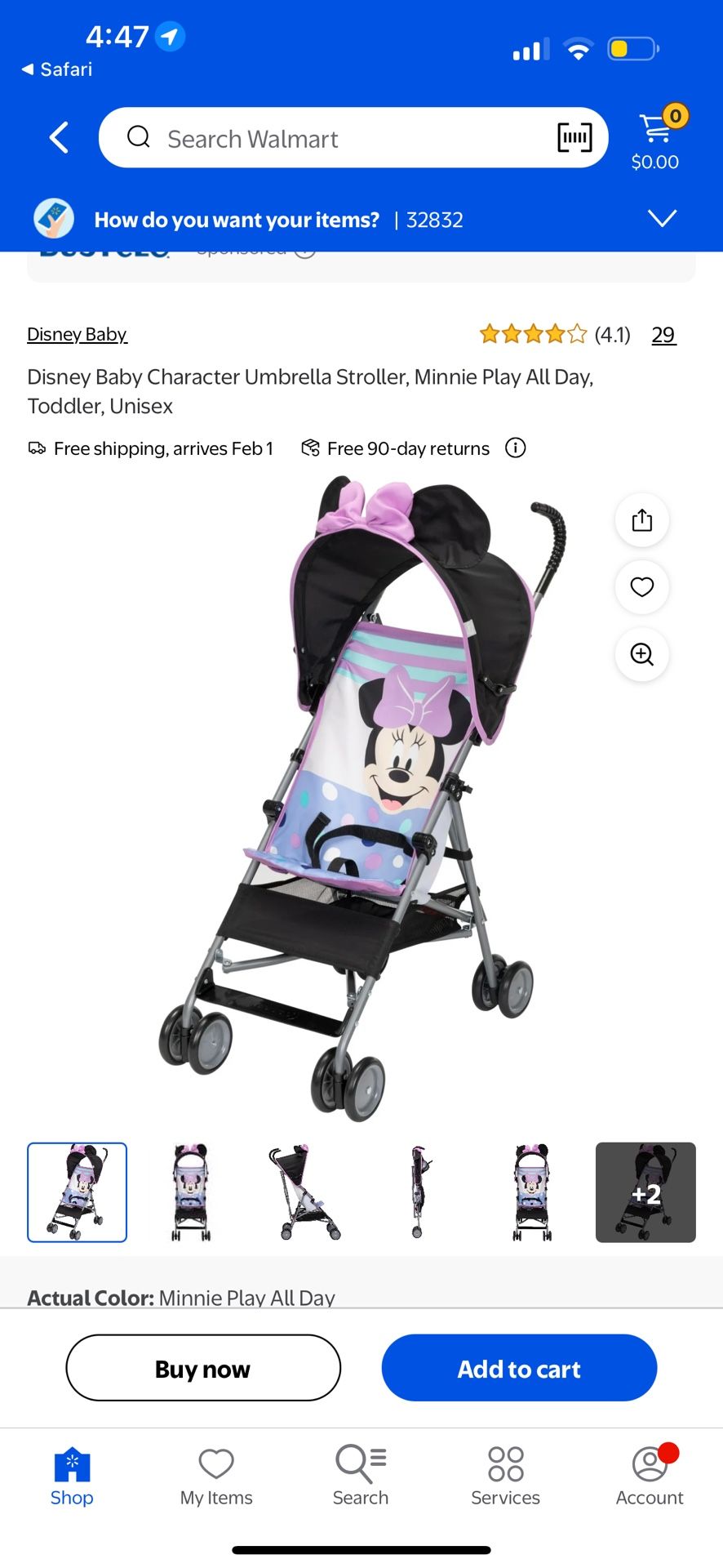 Disney Baby Character Umbrella Stroller, Minnie Play