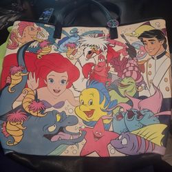 Large Lounge Fly Little Mermaid Tote Bag