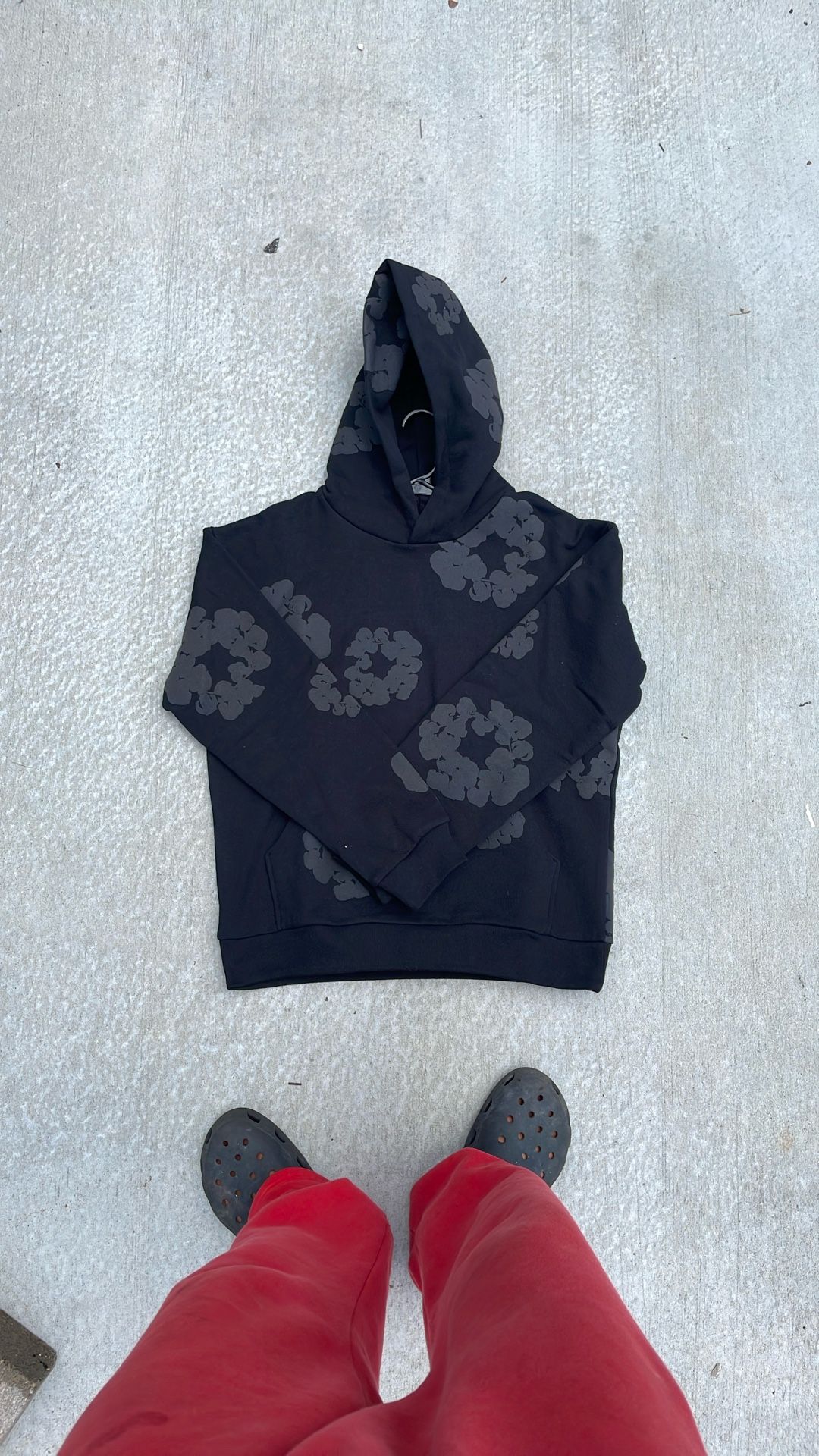 Black and gray denim tears size small never worn authentic