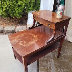 Antique Vintage Mersman 3 Tier Side Table