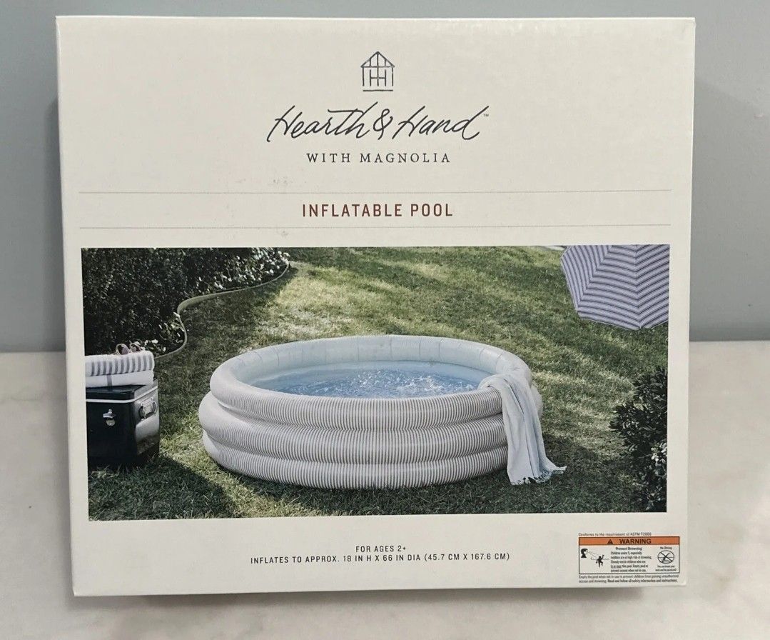 Hearth & Hand With Magnolia Inflatable Pool 18 Inches X 66 Inches - NIB