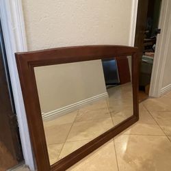 Wood Framed Wall Mirror 