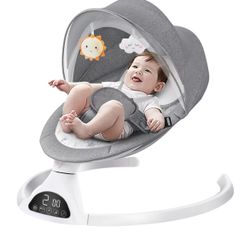 Baby swing for infants with bluetooth and timer. Brand new in box and it connects to your phone to play whatever it is your baby loves!  It’s lightwei