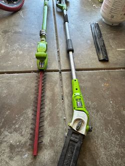 Greenworks 40V Pole Saw & Pole Hedge Trimmer
