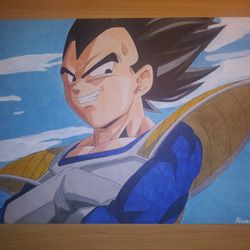 Vegeta  Dragon ball painting, Dragon ball artwork, Dragon ball art