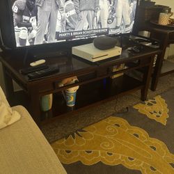 Dark Brown Coffee Table + Side Tables