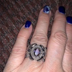 New EMERY ROSE Rhinestone Rhodium Decor Ring