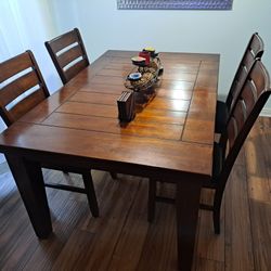 Solid Wood Table With 4 Chairs