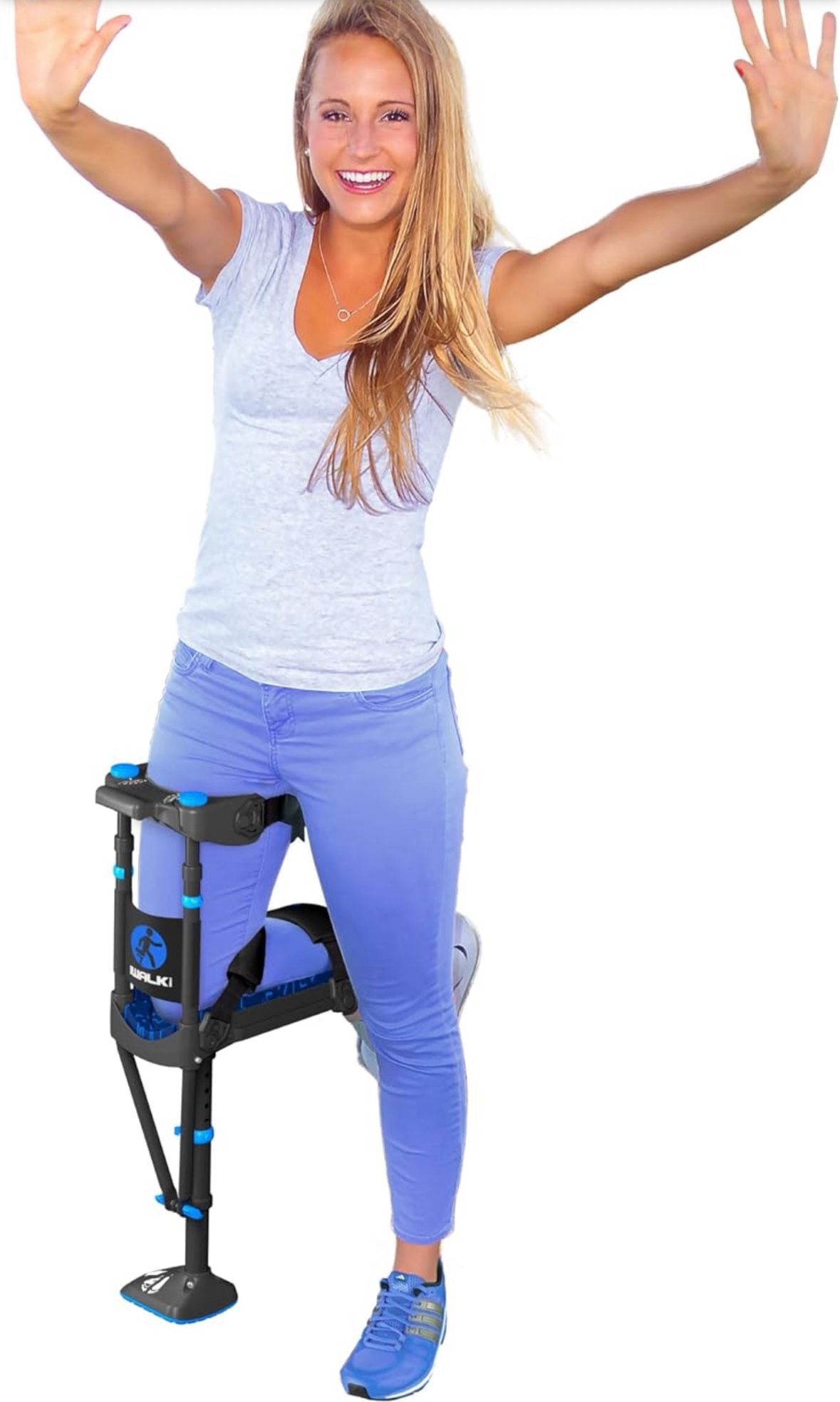 iWALK3.0 – The Original Hands Free Knee Crutch - Alternative to Crutches and Knee Scooters - iWALK Replaces Crutches for Adults - Peg Leg Crutch For L