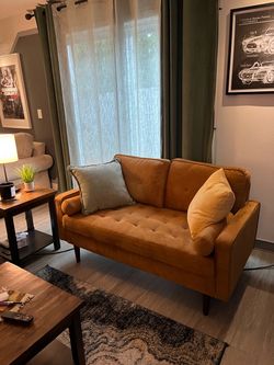 Small, detachable velvet sofa