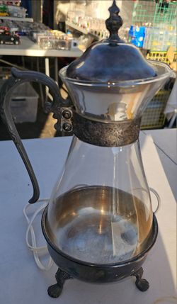 Vintage Sheridan silver and glass electric carafe