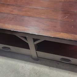 Heavy wood coffee table with 4 drawers