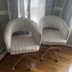 2 Salon Chairs, Beige Color