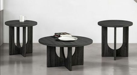 Brand New Dark Grey 3pc Coffee Table Set