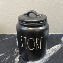 Rea Dunn Black Storage Jar