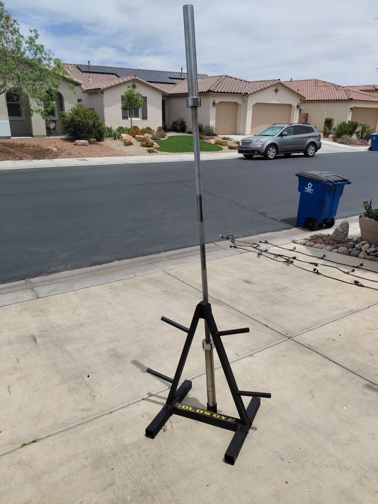 7ft Olympic bar and plate holder