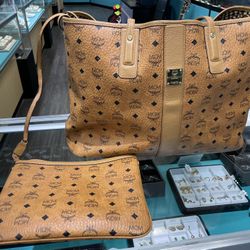 MCM Large Visetos Tote Bag
