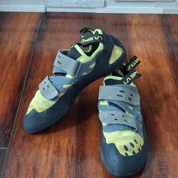La Sportiva Tarantula Climbing Shoes Men’s 10.5 EU 43.5 Gray Green Velcro