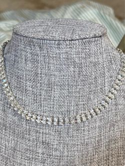 Gorgeous silver tone rhinestone necklace