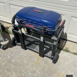 Portable With 2 Small Tank Gas Grill With Wheels Like Luggage 