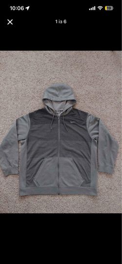 Vintage NIKE Hoodie Therma-Fit Full Zip Up Grey XXL