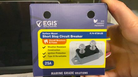 EGIS. SHORT STOP. CIRCUIT BREAKER 25A P/N4730-25