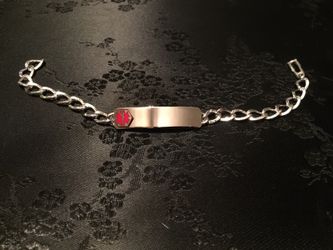 Vintage new medical alert bracelet sterling