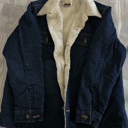 Big Mac Sherpa Lined Denim Jacket Made in USA Size 44