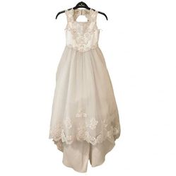 Flower Girl Dress Tulle Beading David's Bridal Michaelangelo Size 7