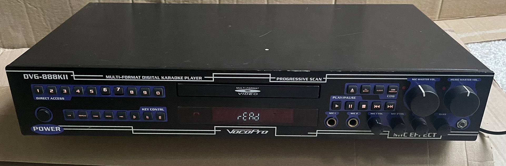 VocoPro DVG888K II Karaoke Mixer Player In Good Condition . Tested and confirmed working good, No Remote See all the pictures for it’s cosmetic detai