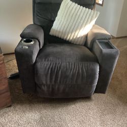 Lazy Boy Rocker Swival Recliner, Charger And Cup Holder
