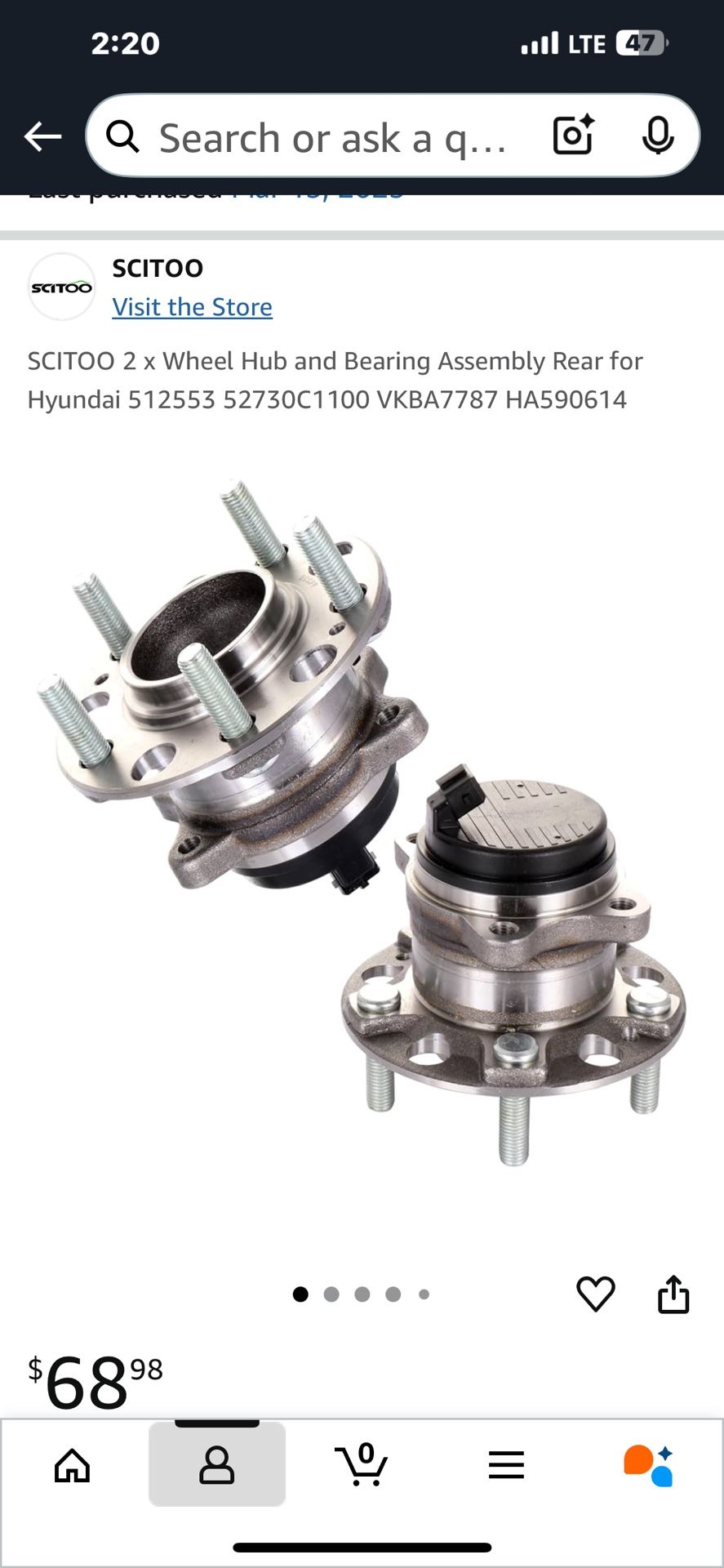 2016 Hyundai Sonata Se Rear Wheel Bearing Hubs
