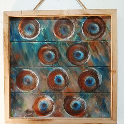 Hand painted artwork including hand painted magnets